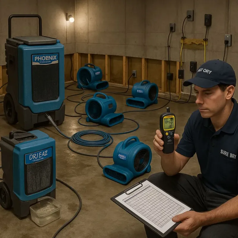 Structural Drying and Dehumidification process in Lauderdale, MN